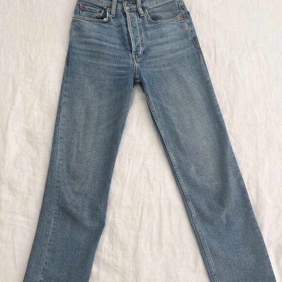 RE/DONE 70's Stove Pipe Comfort Stretch High Rise - Medium Stone Size:24 - Picture 2 of 6